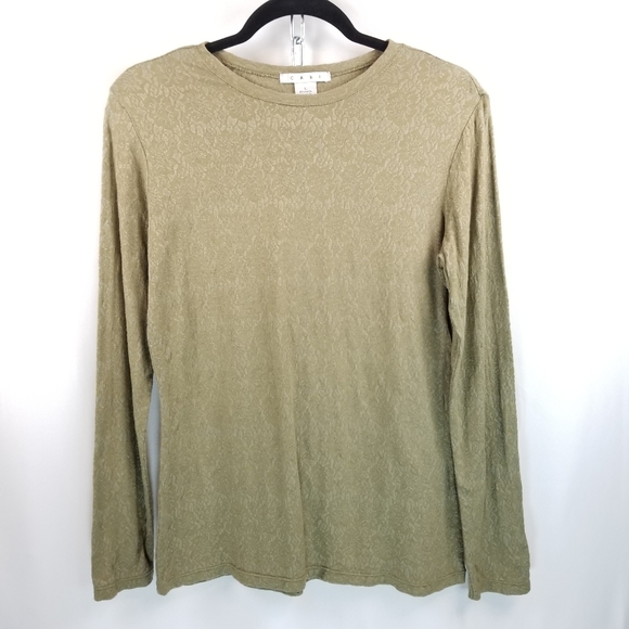 CAbi Tops - Cabi Long Sleeve Jacquard Jersey Tee